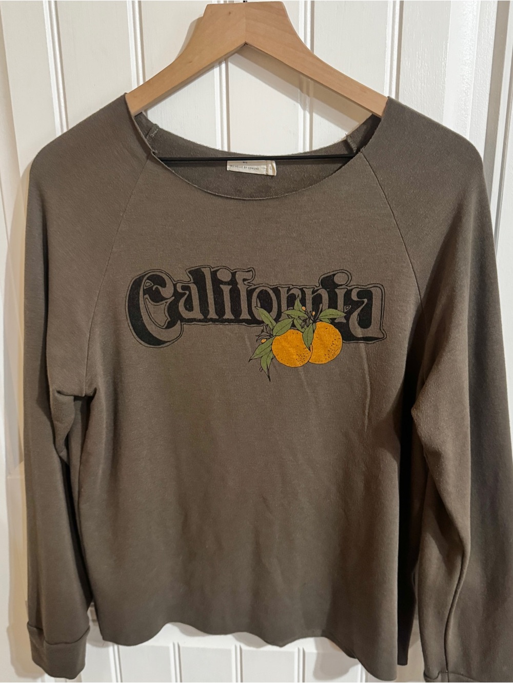 Michelle by Comune California Orange Graphic Pullover Sweatshirt Top L